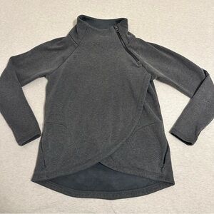 Athleta Gray Asymmetrical Zip Sweatshirt